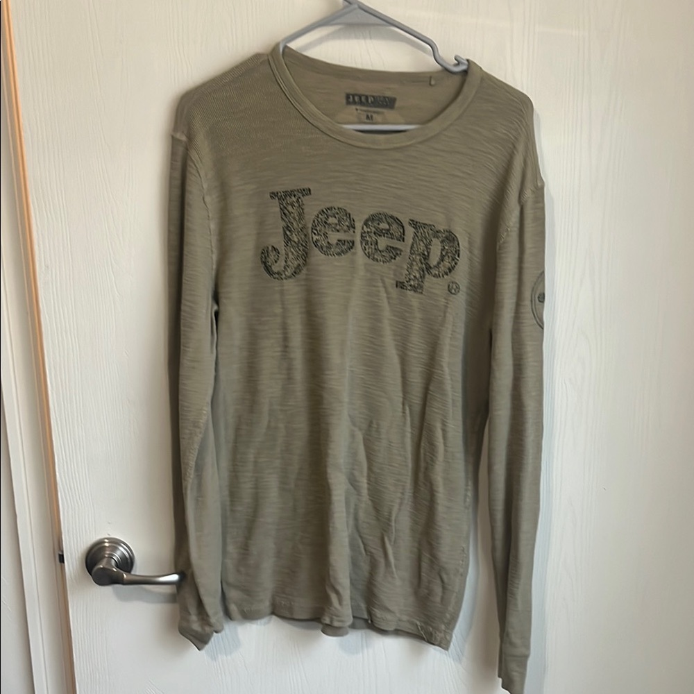 Jeep Green Long Sleeve Tee with Logo